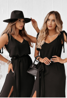 Rochie z rozcięciem Love That Feeling negru