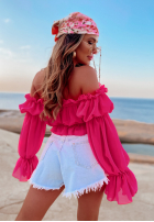 Scurtă Bluză Cu croială spaniolă Monaco fucsia