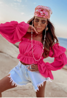 Scurtă Bluză Cu croială spaniolă Monaco fucsia