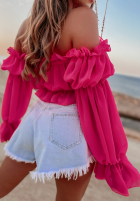 Scurtă Bluză Cu croială spaniolă Monaco fucsia