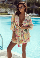 Lniany Compleu Cămașă i krótkie spodenki cu modele La Milla Really Notice galben banană
