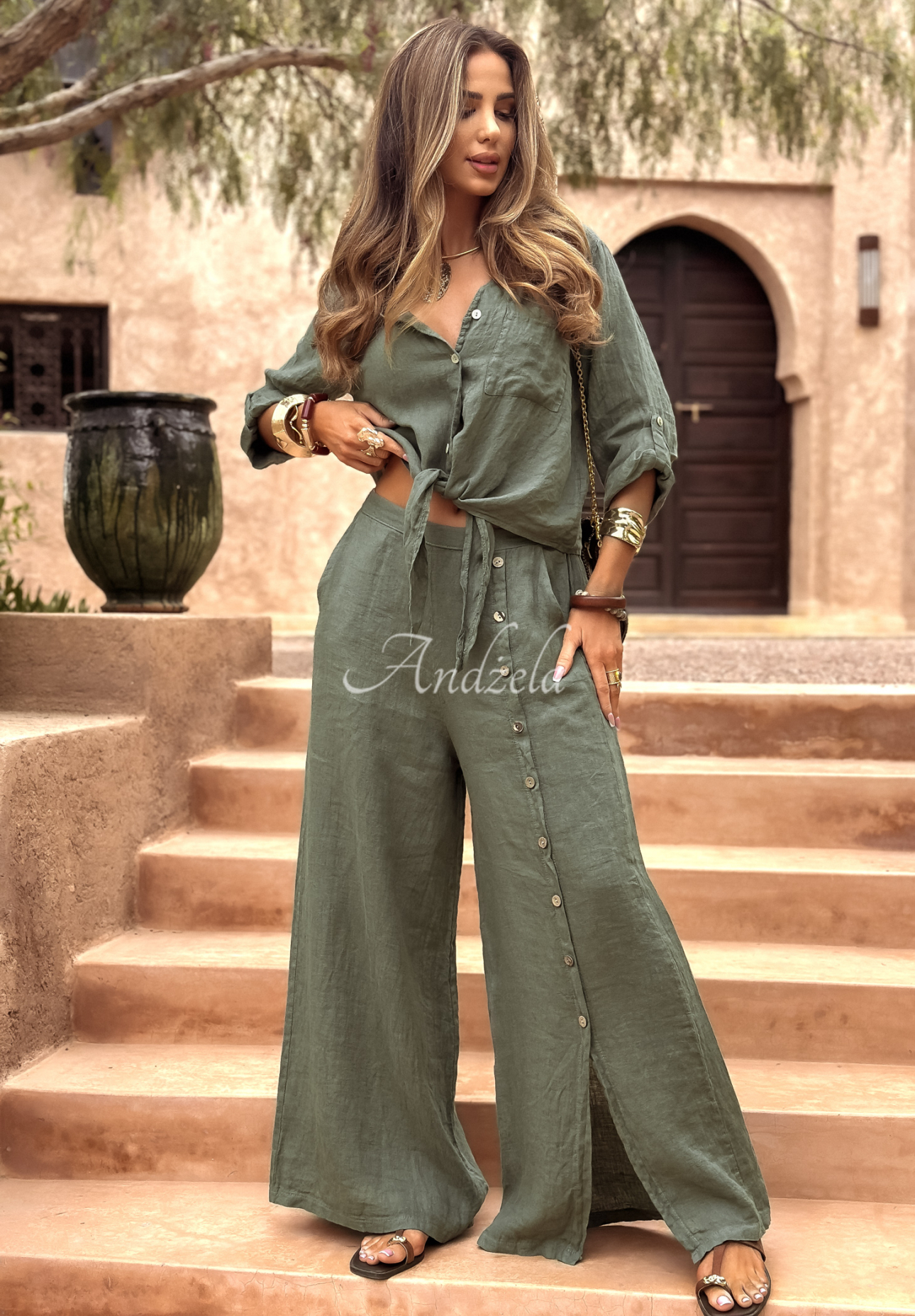 Pantaloni din in So Much Sun