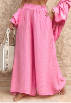 Pantaloni wide leg de muselină Forever Holidays