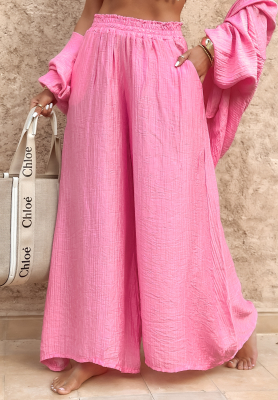 Pantaloni wide leg de muselină Forever Holidays