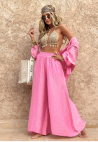 din material textil Pantaloni wide leg Forever June roz