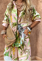 Compleu Cămașă i Pantaloni wide leg Safari Dreams roz