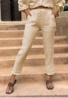 din material textil Pantaloni Afternoon Sun bej