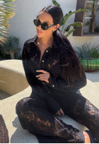 Koronkowe Pantaloni La Milla Lace Elegance negre