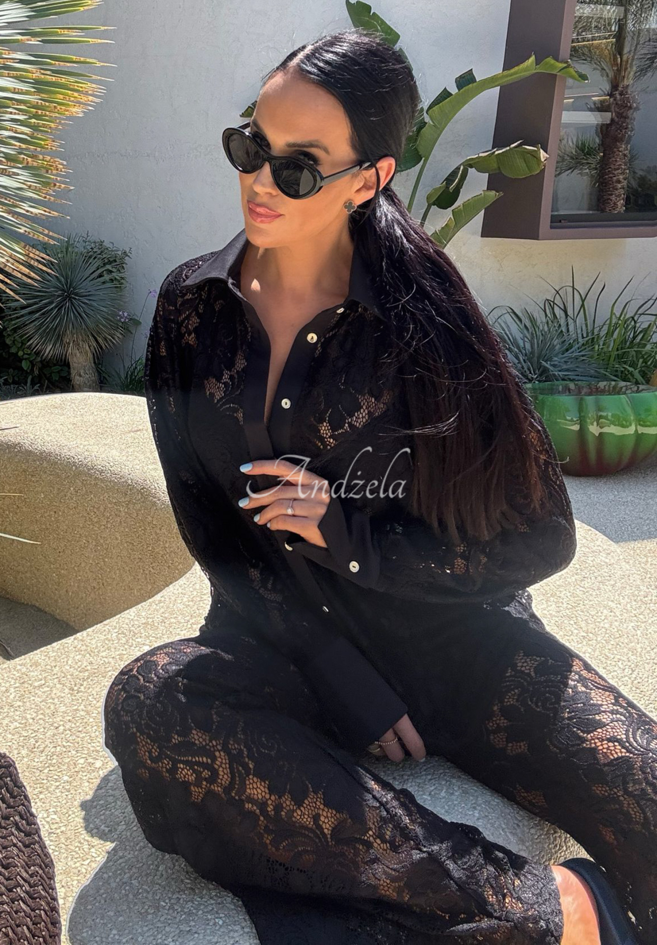 Pantaloni din dantelă La Milla Lace Elegance