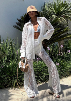 Koronkowe Pantaloni La Milla Lace Elegance białe
