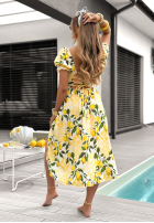 Rochie z bufkami w cytrynki Lemon Taste albă