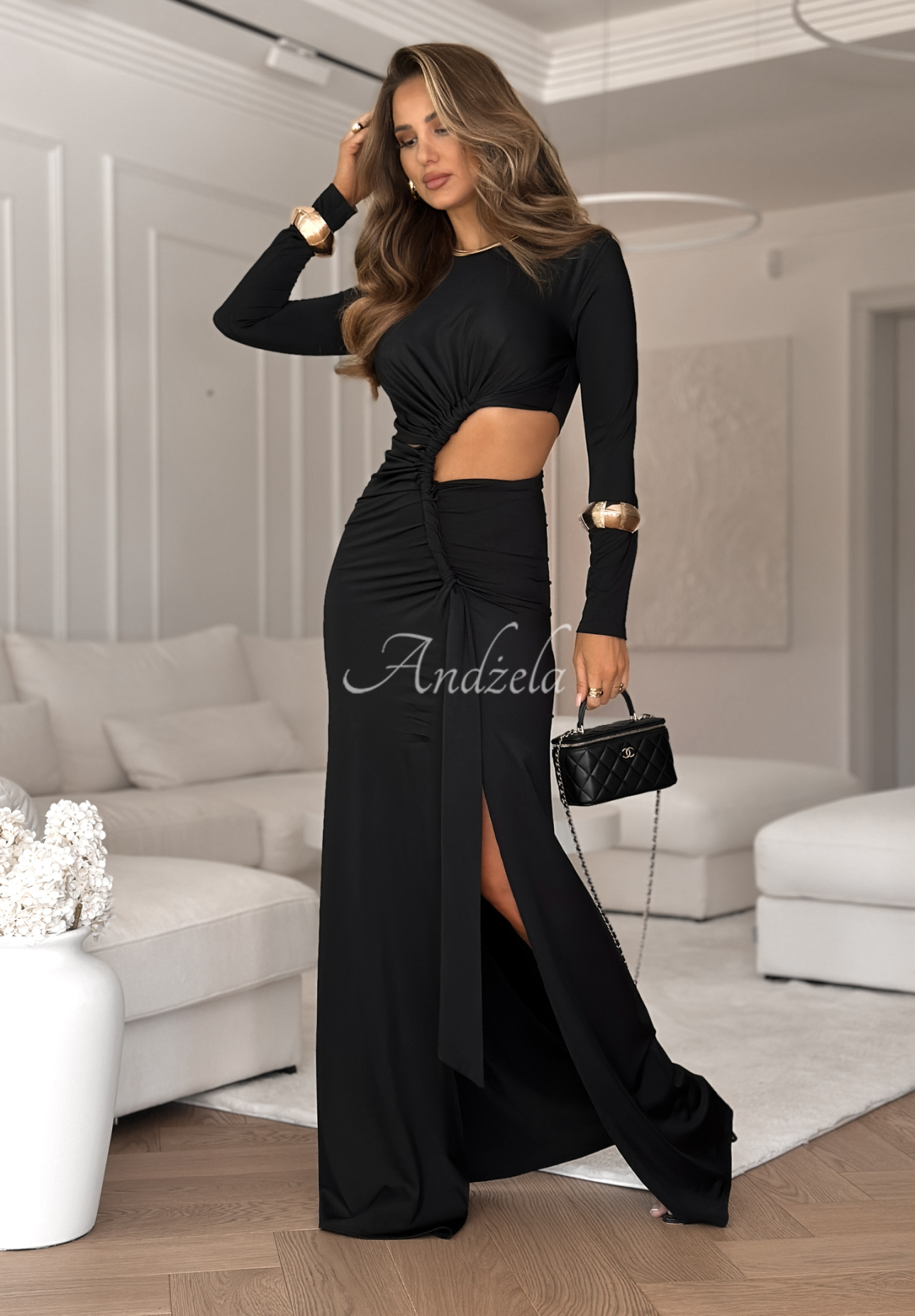 Rochie maxi cu pliuri Dance Floor Diva
