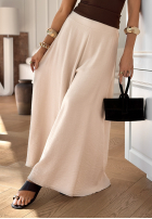 din material textil Pantaloni wide leg Place For You bej