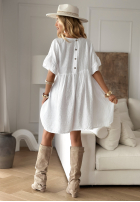 Rochie z falbankami Tidepool Whispers albă