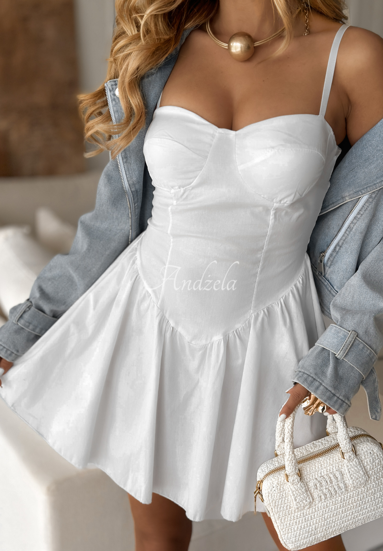 Rochie mini evazată Salty But Sweet cu bretele