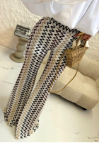 Ażurowe Pantaloni dzwony La Milla Everywhere Stunner biało-maro