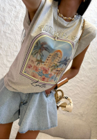 Tricou z nadrukiem La Milla Hotel Hawaii gri