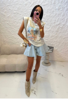 Tricou z nadrukiem La Milla Hotel Hawaii gri