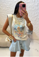 Tricou z nadrukiem La Milla Hotel Hawaii gri