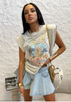 Tricou z nadrukiem La Milla Hotel Hawaii gri