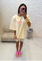 Tricou z nadrukiem La Milla I Got Me ecru