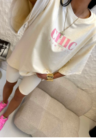 Tricou z nadrukiem La Milla I Got Me ecru