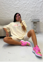 Tricou z nadrukiem La Milla I Got Me ecru