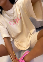 Tricou z nadrukiem La Milla I Got Me ecru