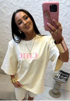 Tricou z nadrukiem La Milla I Got Me ecru