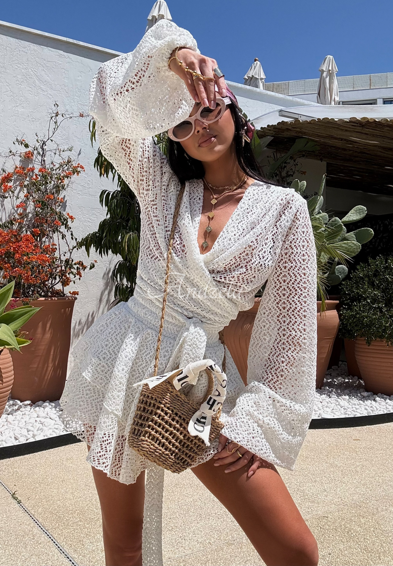 Set din dantelă La Milla Exquisite Lace format din bluză și fustă-pantalon