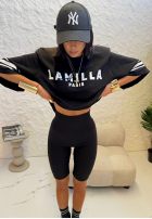 Tricou z nadrukiem La Milla Love Paris negru