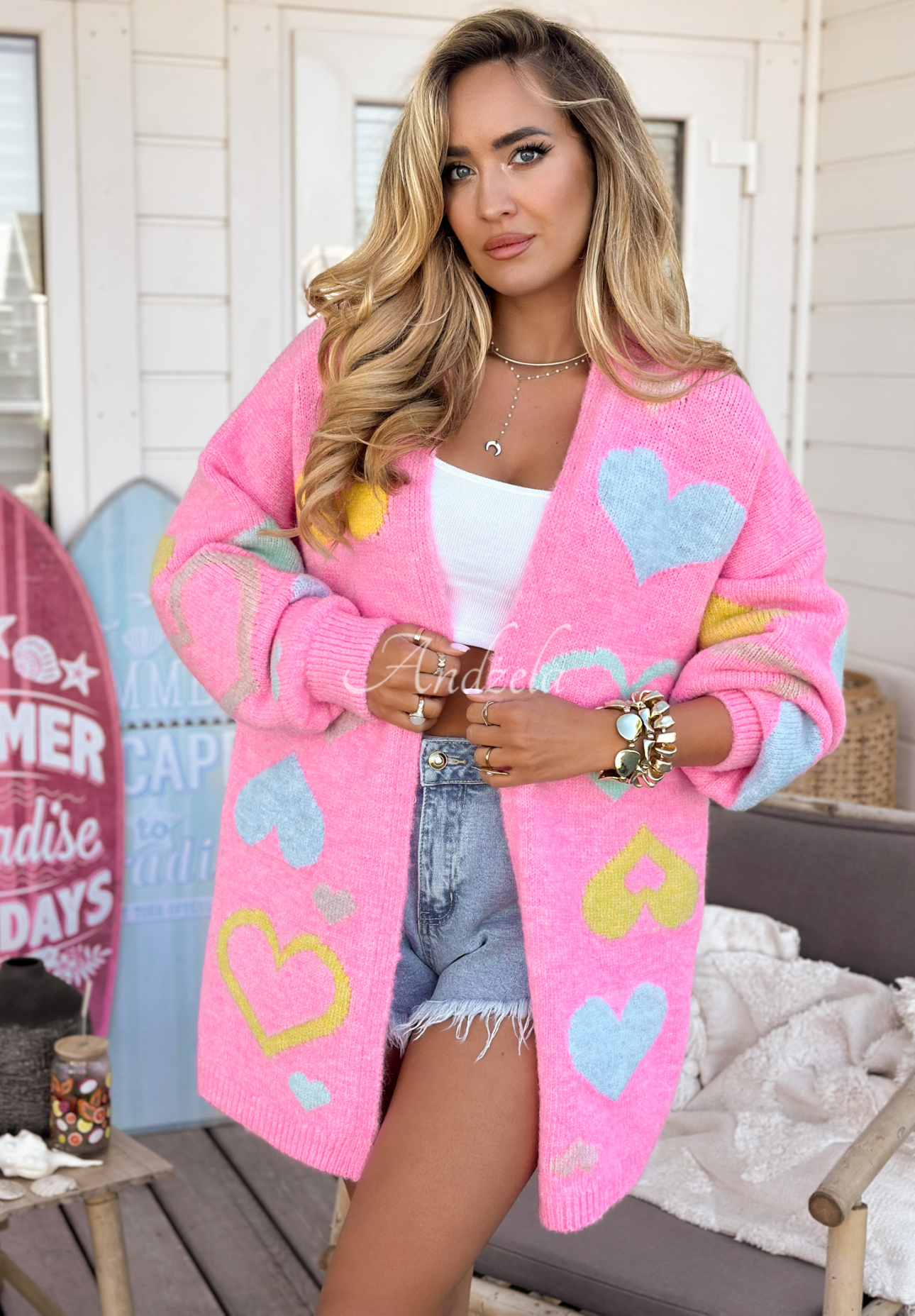 Cardigan cu inimioare Ever Romantic
