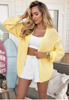 Krótki Cardigan oversize For Today galben banană