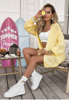 Krótki Cardigan oversize For Today galben banană