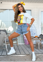 Tricou z nadrukiem MC Yellow Inspiration Alb