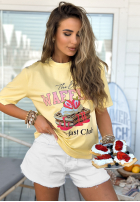 Tricou z nadrukiem MC The Best Waffles galben banană