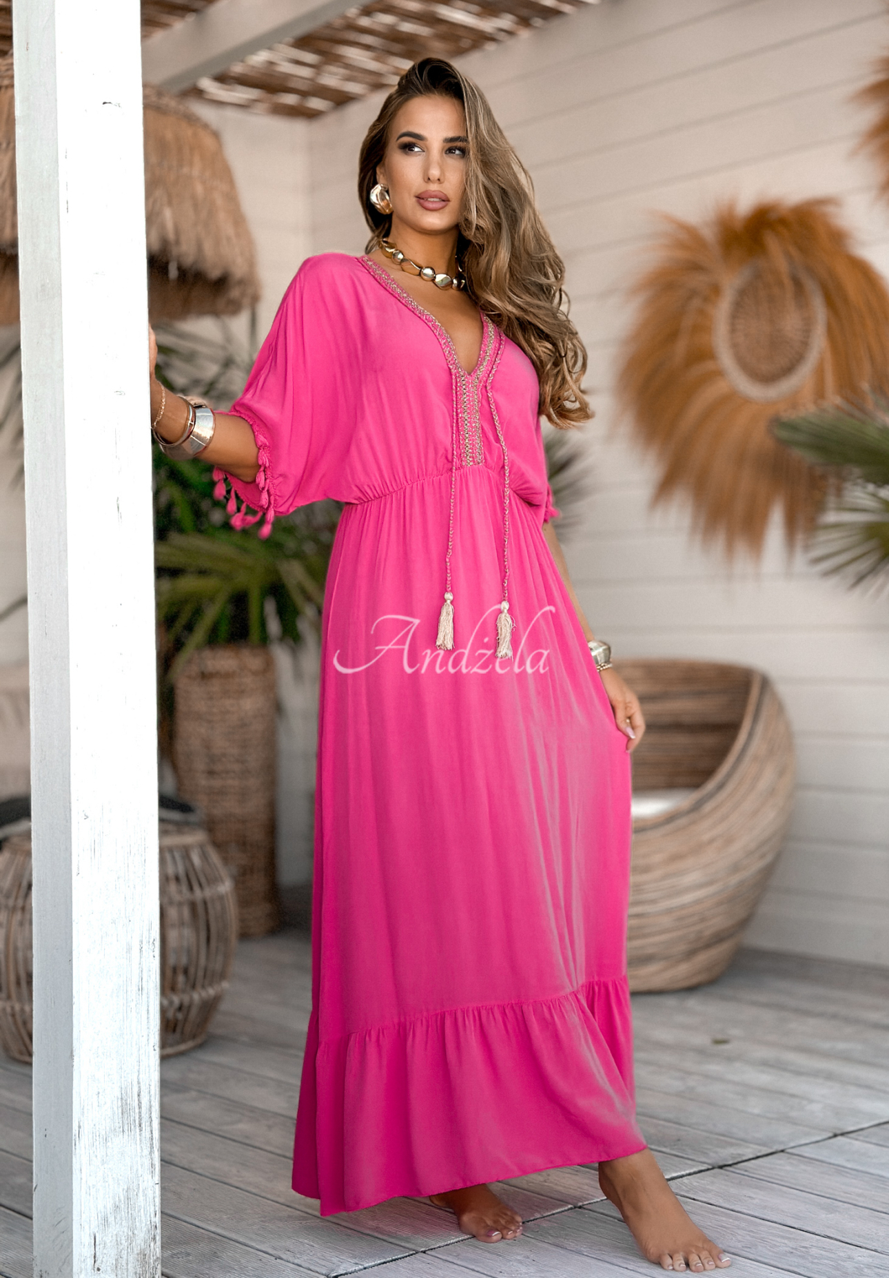 Rochie maxi din viscoză Rainbow Lakes