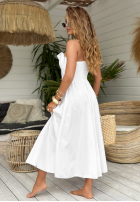 Rochie midi na ramiączkach Summer Dates albă