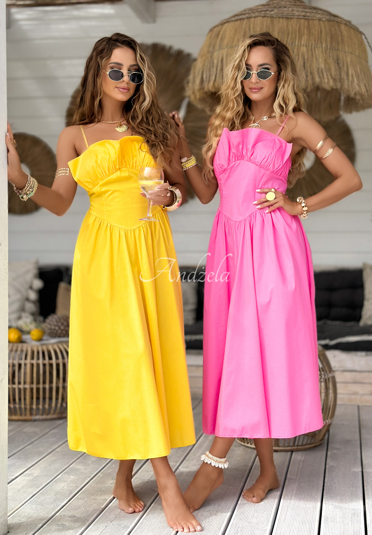 Rochie midi cu bretele Summer Dates