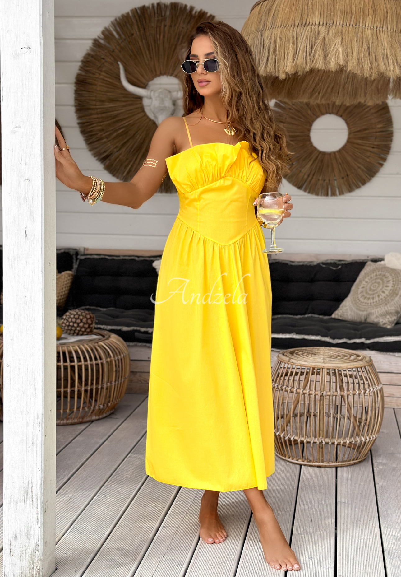 Rochie midi cu bretele Summer Dates