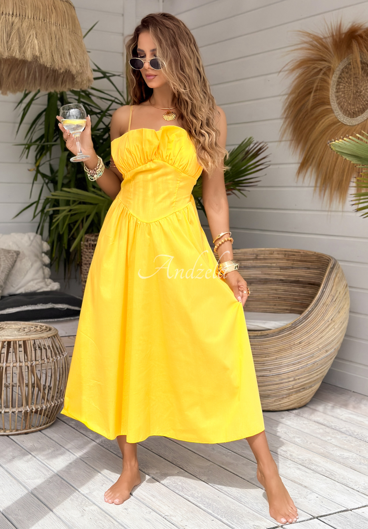 Rochie midi cu bretele Summer Dates