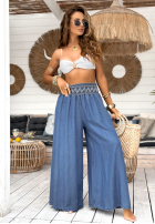 Pantaloni wide leg Extremely Welcome albastre