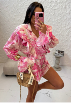 Compleu Cămașă i krótkie spodenki cu modele La Milla Dreamy Places roz