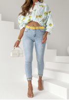 Pantaloni din denim skinny Used To Each Other albastru deschis