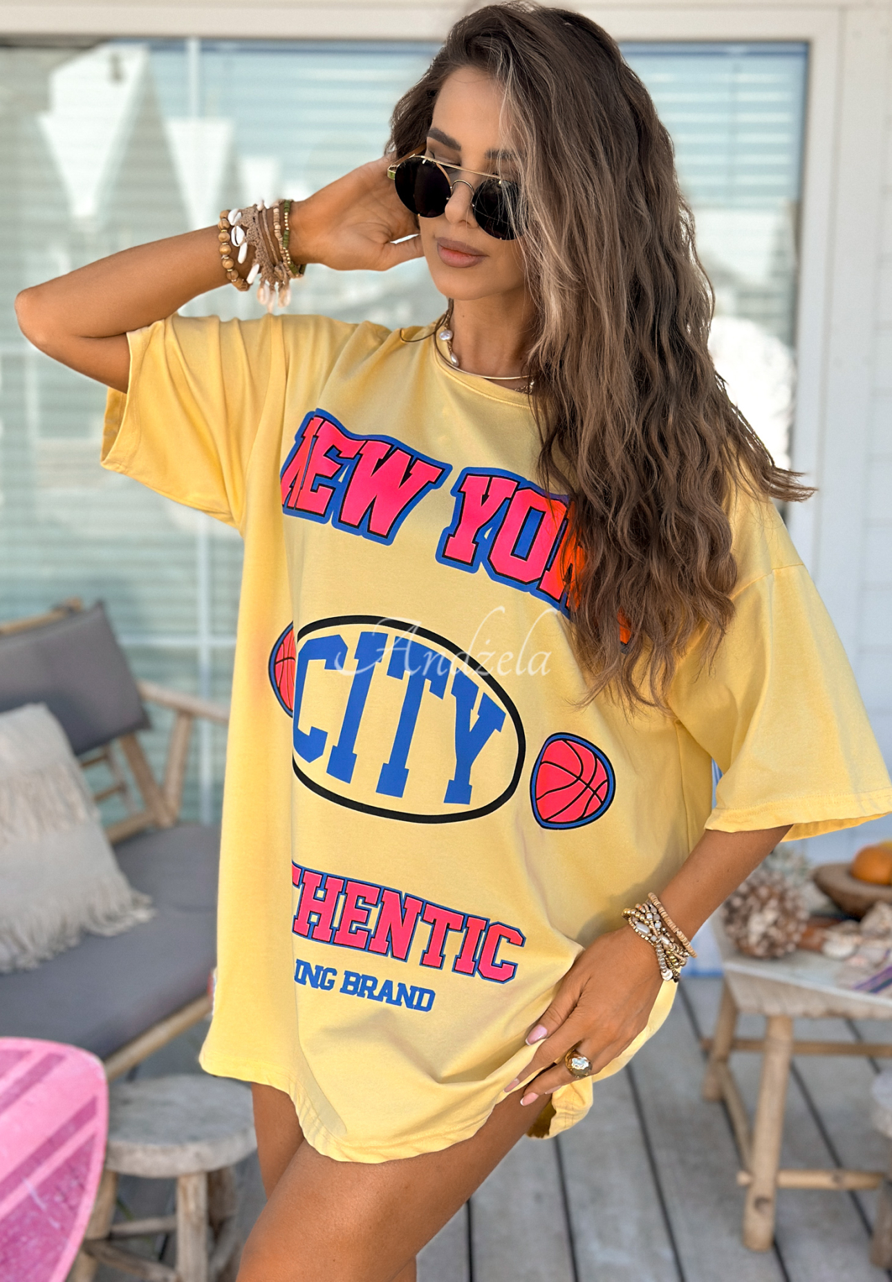 Tricou oversize cu imprimeu MC NYC Authentic