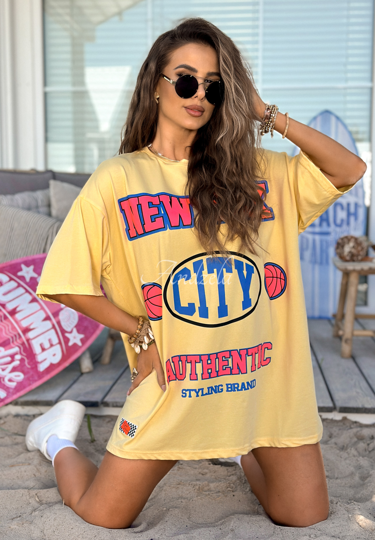 Tricou oversize cu imprimeu MC NYC Authentic