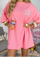 Tricou oversize z nadrukiem MC Pure Angel roz