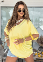 Tricou oversize Need To Breathe galben banană