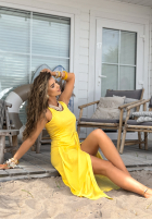 Rochie midi cu fantă Casilla