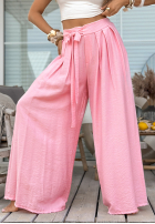 din material textil Pantaloni wide leg z wiązaniem Wavy Happiness roz